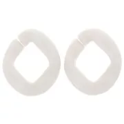 Maglia ovale ritorta in acrilico 39x34 mm - Raso Opaco crema x1