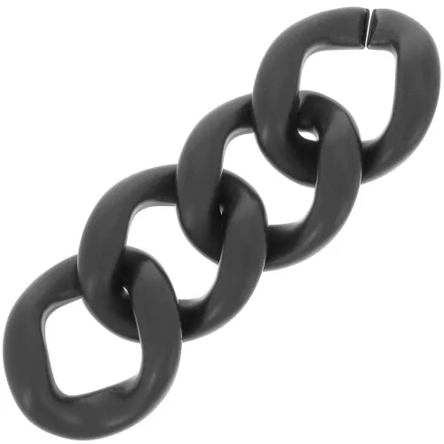 Maglia acrilica ovale ritorta 39x34 mm - Raso Nero opaco x1