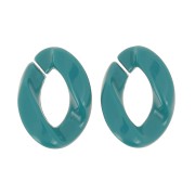 Maglia acrilica ovale ritorta 29x21 mm - Blu anatra x1