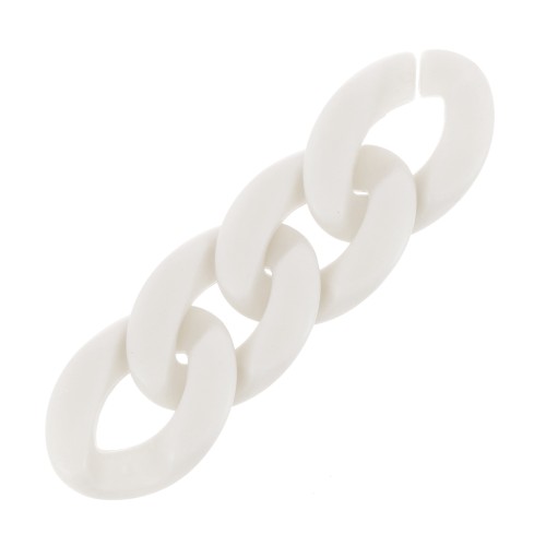 Maglia ovale ritorta in acrilico 29x21 mm - Crema opaco satinato x1