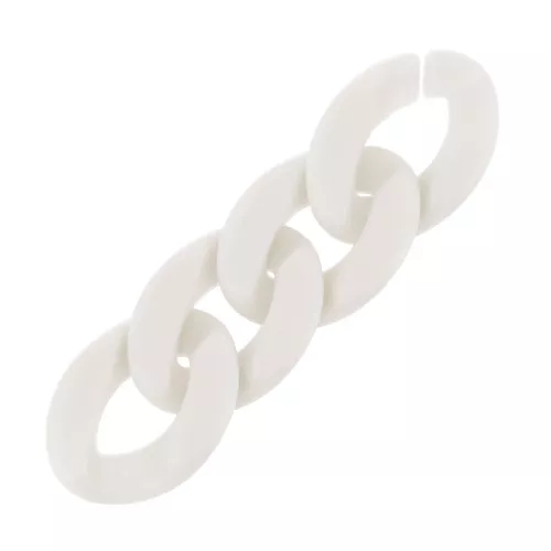 Maglia ovale ritorta in acrilico 29x21 mm - Crema opaco satinato x1