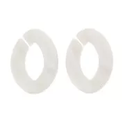 Maglia ovale ritorta in acrilico 29x21 mm - Crema opaco satinato x1