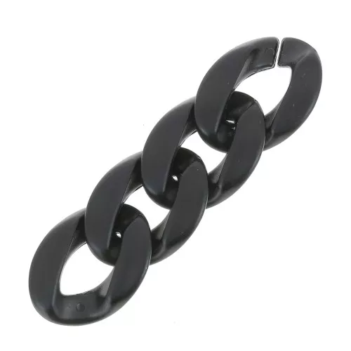 Maglia ovale ritorta in acrilico 29x21 mm - Nero opaco satinato x1