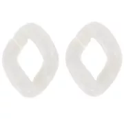 Maglia acrilica ovale ritorta 34x26 mm - Crema x1