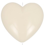 Perla cuore 26x27 mm in resina opaca - Ecru x1|raw }}