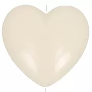 Perle - Perla cuore 26x27 mm in resina opaca - Ecru x1 Perla cuore 26x27 mm in resina opaca - Ecru x1