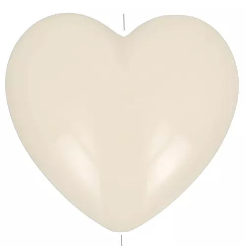 Perla cuore 26x27 mm in resina opaca - Ecru x1