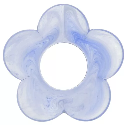 Pendente fiore in resina opaca da 21 mm - Blu grigio marmorizzato x1