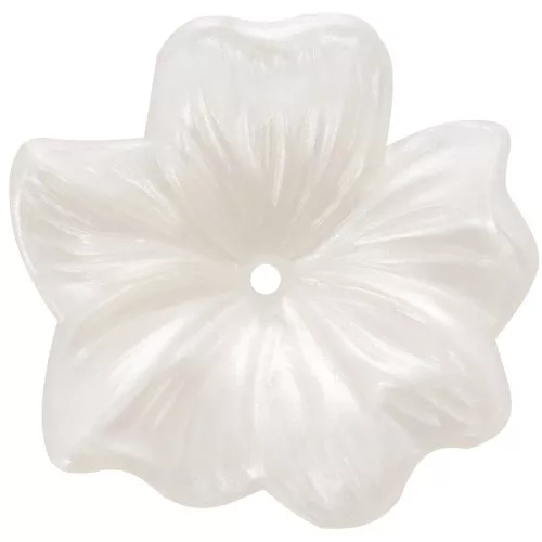 Perla fiore in resina trasparente 23 mm - Avorio perlato x1