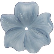Perla fiore in resina trasparente 23 mm - Blu scuro x1