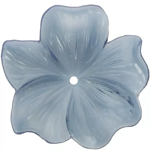 Perla fiore in resina trasparente 23 mm - Blu scuro x1