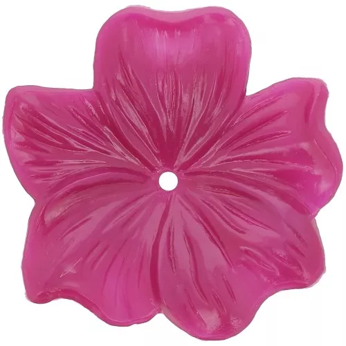 Perla fiore in resina opaca 23 mm - Lampone x1