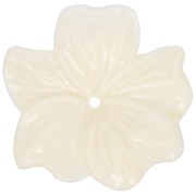 Perla fiore in resina opaca 23 mm - Crema x1