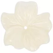 Perla fiore in resina opaca 23 mm - Crema x1