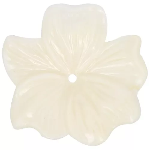 Perla fiore in resina opaca 23 mm - Crema x1