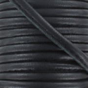 Cordoncino in pelle cucito da 4 mm - Nero x1m