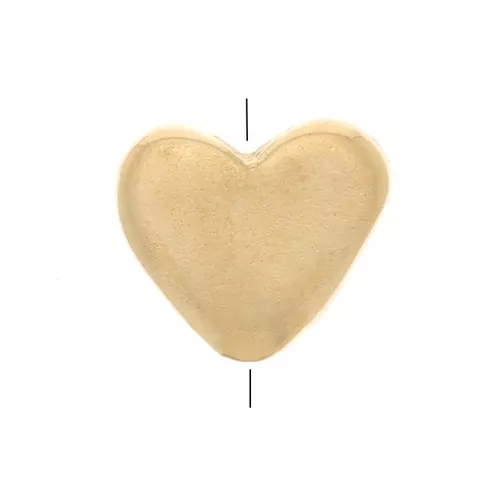 Perla cuore piatta 5x5,5 mm - placcata oro 3 micron x1