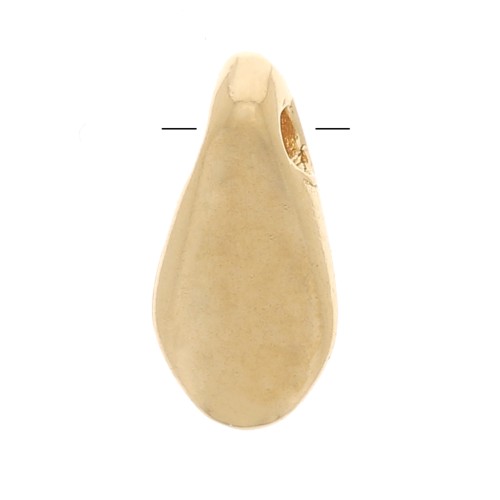 Perla piatta a forma di pugnale 8x4 mm - Placcato oro 3 micron x1