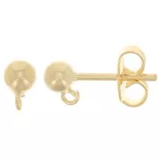 Orecchini 4 mm - Dorato con oro fino x20