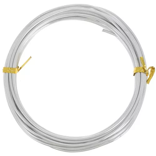 Filo di alluminio anodizzato da 2 mm - Argento x5m