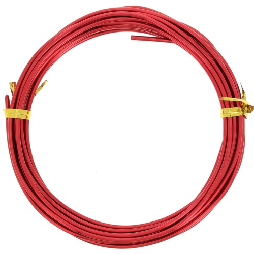 Filo di alluminio anodizzato da 2 mm - Rosso x5m