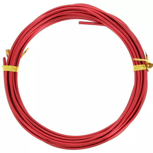 Filo di alluminio anodizzato da 2 mm - Rosso x5m
