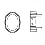 Castone griffe per PureCrystal 4122 Oval Rivoli 14x10,5 mm - Dorato x1