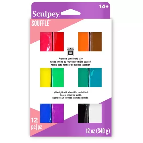 Assortimento di 12 colori di pasta soufflé - multipack