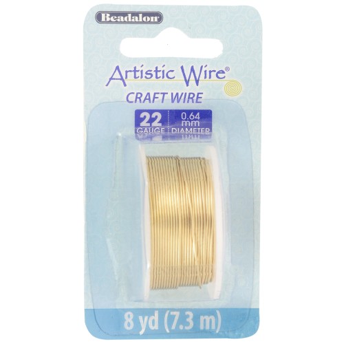 Filo di ottone Artistic Wire 0,64 mm - grezzo con trattamento anti-ossidazione x 7,3 m