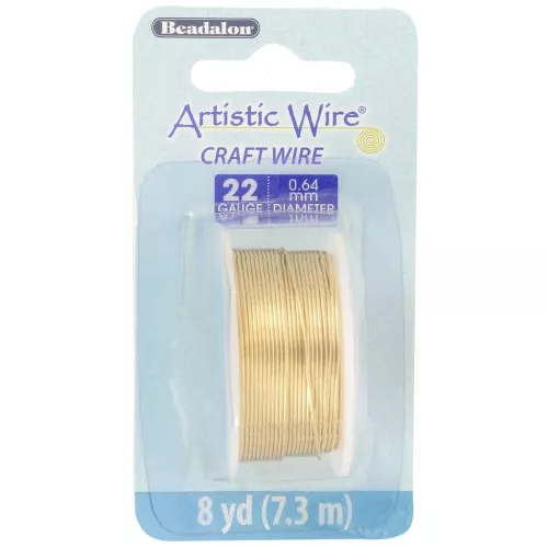 Filo di ottone Artistic Wire 0,64 mm - grezzo con trattamento anti-ossidazione x 7,3 m