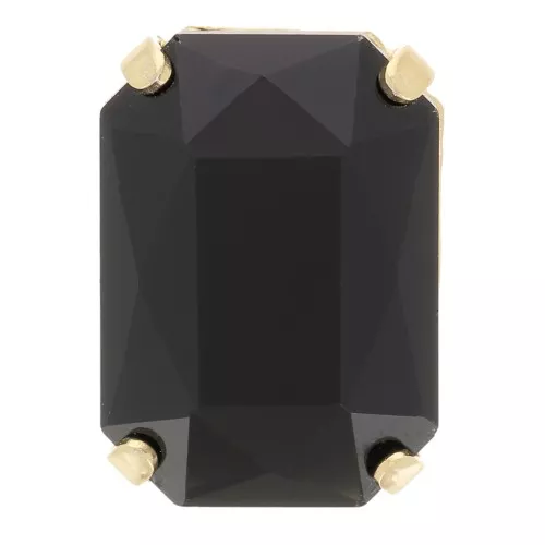 Cristallo incastonato Aurora A4627 Octagon 14x10 mm - Dorato - Jet x1