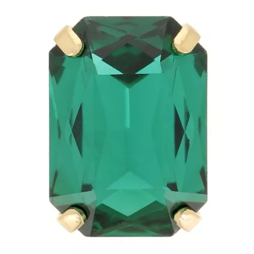 Cristallo incastonato Aurora A4627 Octagon 14x10 mm - Dorato - Emerald x1