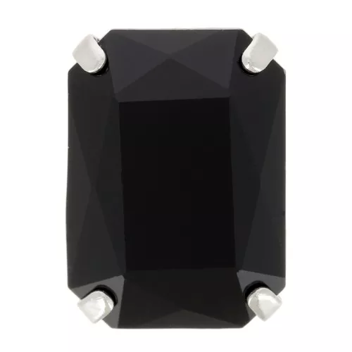 Cristallo incastonato Aurora A4627 Octagon 14x10 mm - Rhodié - Jet x1