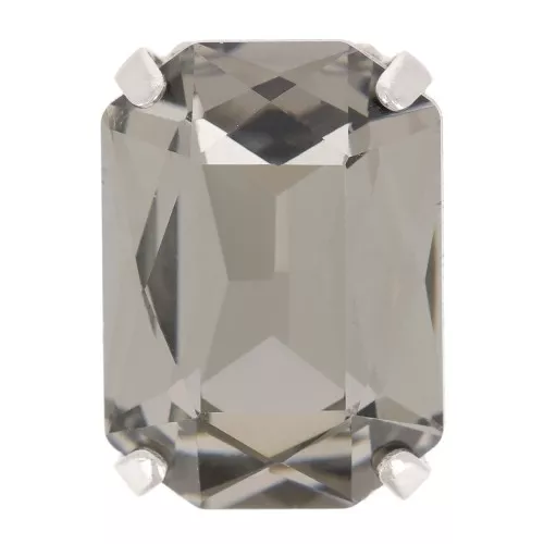 Cristallo incastonato Aurora A4627 Octagon 14x10 mm - Rhodié - Black Diamond x1