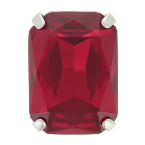 Cristallo incastonato Aurora A4627 Octagon 14x10 mm - Rhodié - Ruby x1