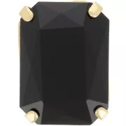 Cristallo incastonato Aurora A4627 Octagon 18x13 mm - Dorato - Jet x1