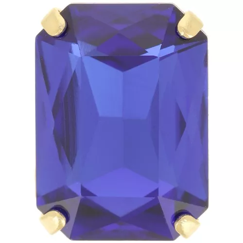 Cristallo incastonato Aurora A4627 Octagon 18x13 mm - Dorato - Capri Blue x1
