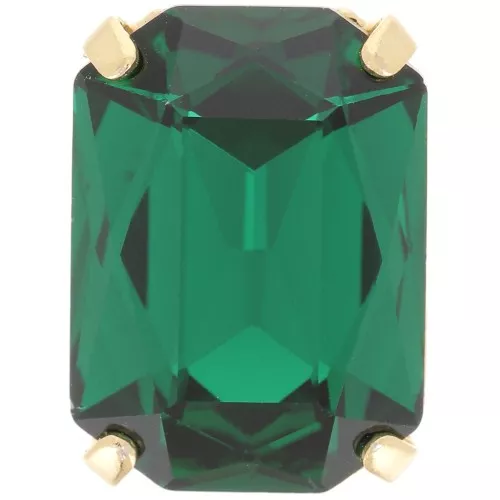 Cristallo incastonato Aurora A4627 Octagon 18x13 mm - Dorato - Emerald x1