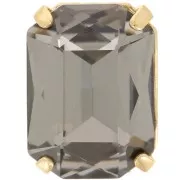 Cristallo incastonato Aurora A4627 Octagon 18x13 mm - Dorato - Black Diamond x1