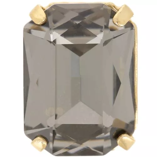 Cristallo incastonato Aurora A4627 Octagon 18x13 mm - Dorato - Black Diamond x1