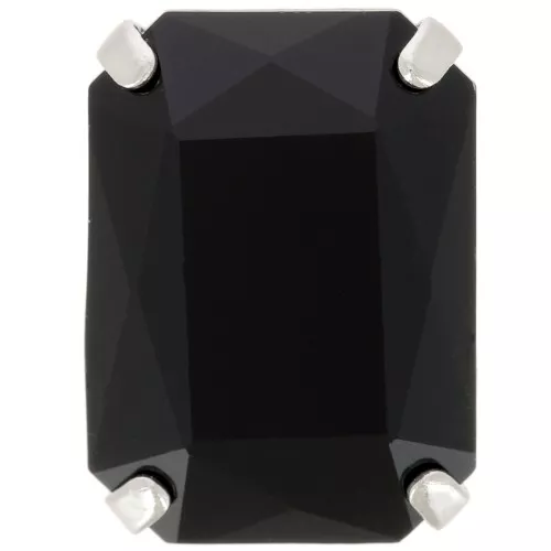 Cristallo incastonato Aurora A4627 Octagon 18x13 mm - Rhodié - Jet x1