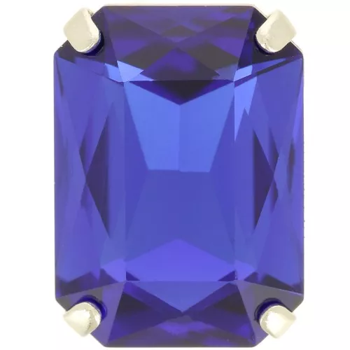 Cristallo incastonato Aurora A4627 Octagon 18x13 mm - Rhodié - Capri Blue x1