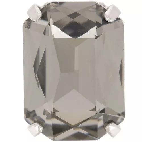 Cristallo incastonato Aurora A4627 Octagon 18x13 mm - Rhodié - Emerald x1