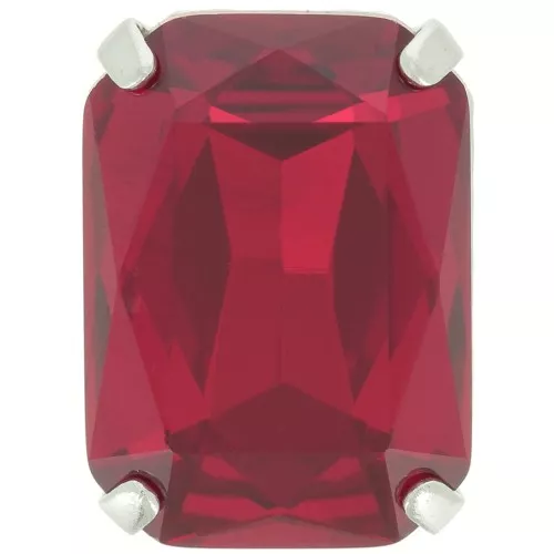 Cristallo incastonato Aurora A4627 Octagon 18x13 mm - Rhodié - Ruby x1