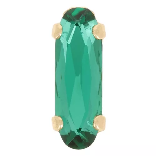 Cristallo incastonato Aurora A4161 Long Classical Oval 15x5 mm - Dorato -Emerald x