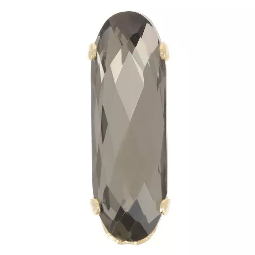Cristallo incastonato Aurora A4161 Long Classical Oval 15x5 mm - Dorato Black Diam