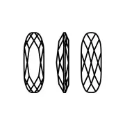 Cristallo incastonato Aurora A4161 Long Classical Oval 15x5 mm - Dorato Black Diam