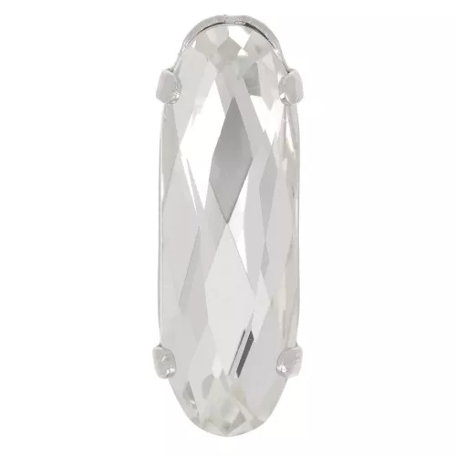 Cristallo incastonato Aurora A4161 Long Classical Oval 15x5 mm - Rhodié - Crystal