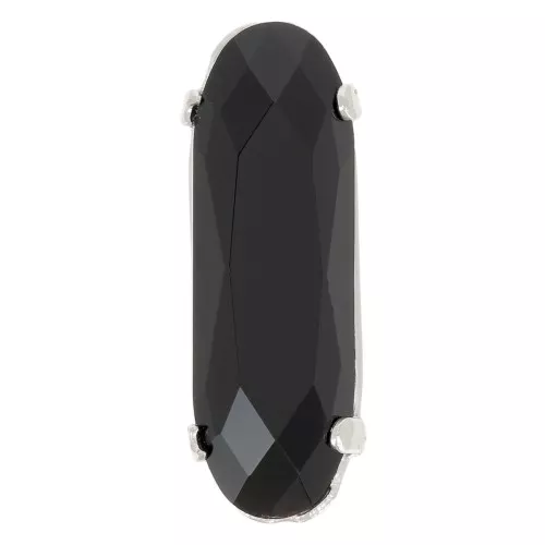 Cristallo incastonato Aurora A4161 Long Classical Oval 15x5 mm Rhodié - Jet x1