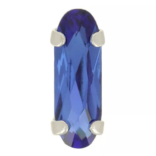 Cristallo incastonato Aurora A4161 Long Classical Oval 15x5 mm Rhodié - Capri Blue